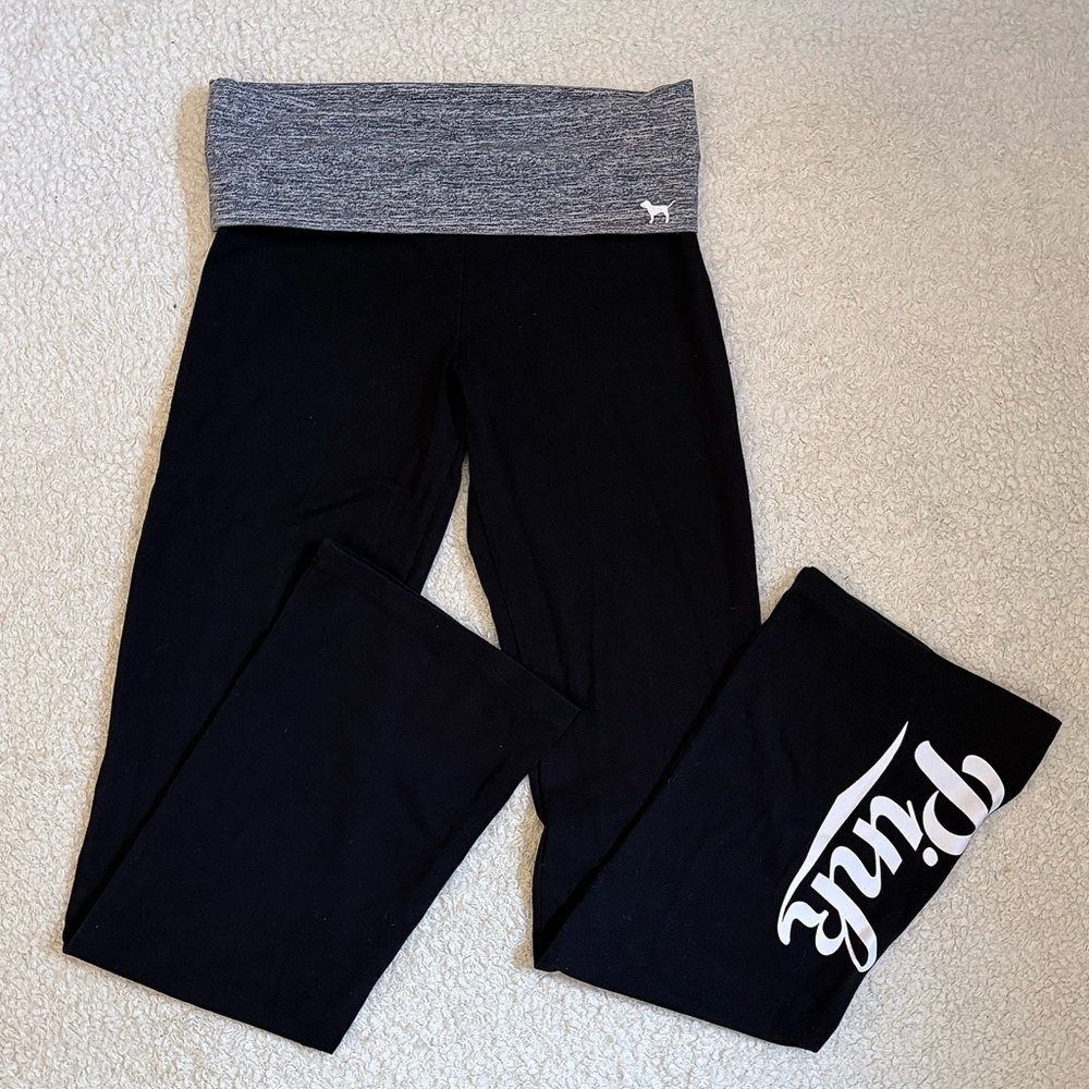 Victoria Secret PINK Y2K Vintage Flared Yoga Fold over Pants Women’s Size Small